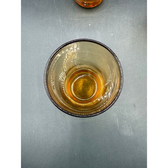 Vintage Amber Glass Drinking Set of 5 Glasses - Picture 5 of 8